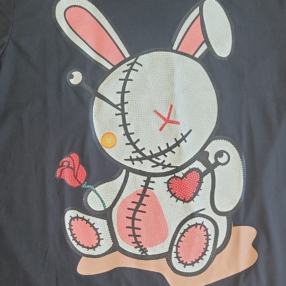 NWT -- CR-24 Men's Black Bunny Graphic Short-Sleeved T-Shirt | Size: L - Picture 2 of 11